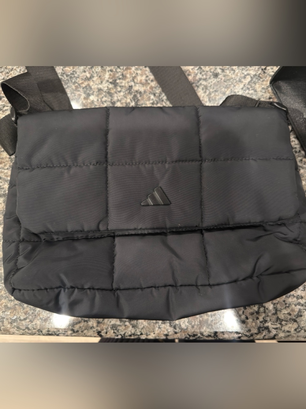 adidas Black Nylon Crossbody Bag with Logo Accent